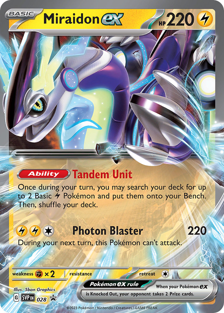 Miraidon ex Holofoil 028/225 SVP Black Star Promos Pokémon Card
