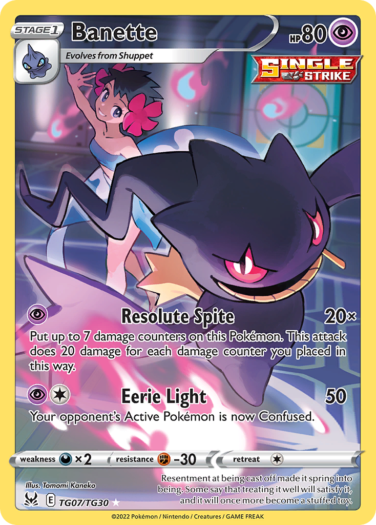Banette Holo 007/30 Lost Origin Trainer Gallery Pokémon Card