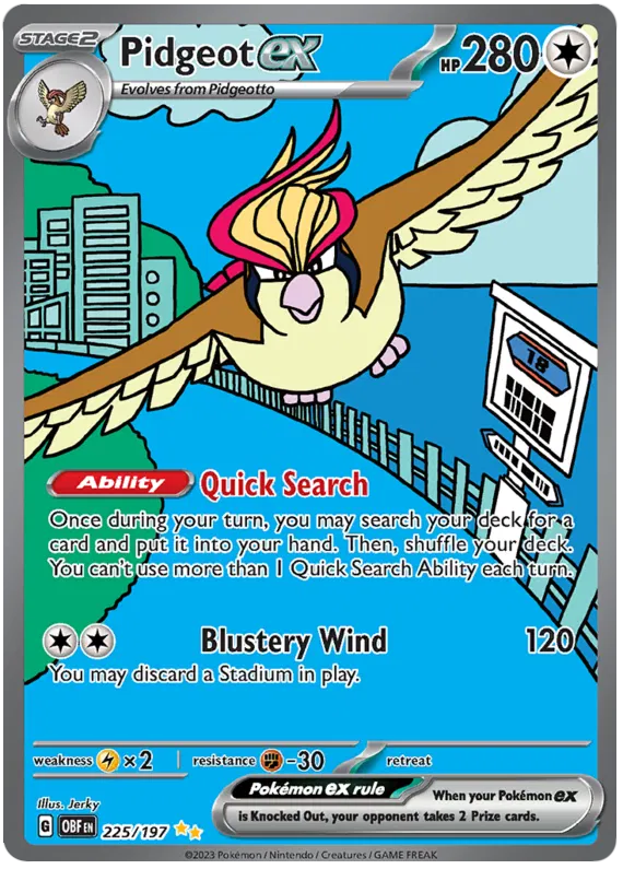 Obisidian Flames 225 Pidgeot ex
