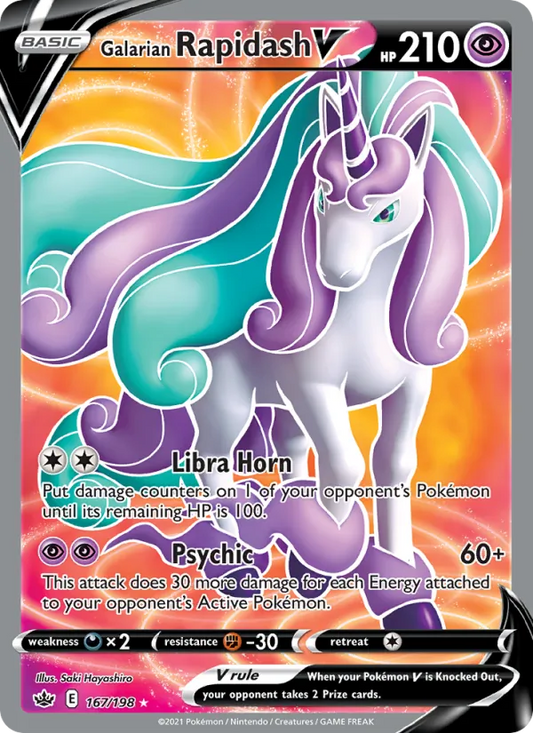 Galarian Rapidash V Holo 167/198 Chilling Reign Pokémon Card