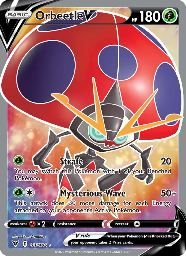 Orbeetle V Holo 166/185 Vivid Voltage Pokémon Card