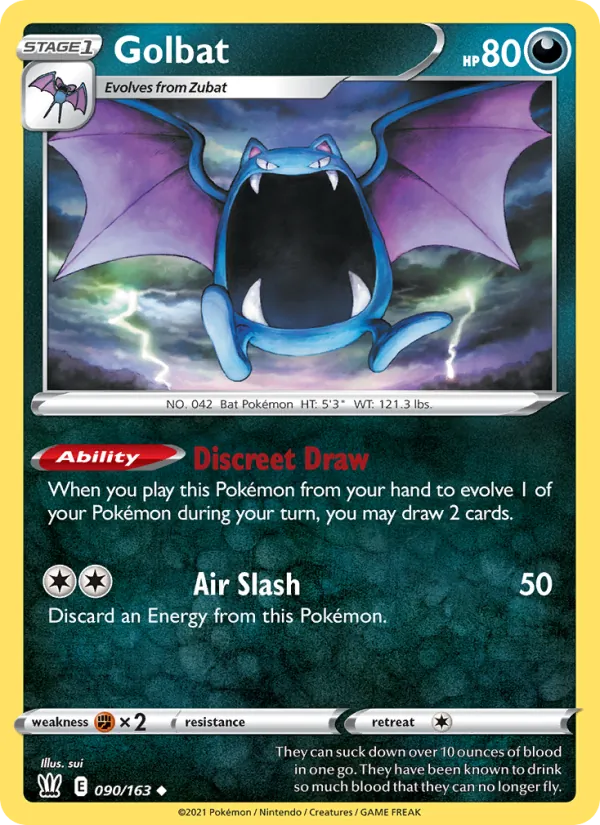 Golbat Reverse Holo 090/163 Battle Styles Pokémon Card