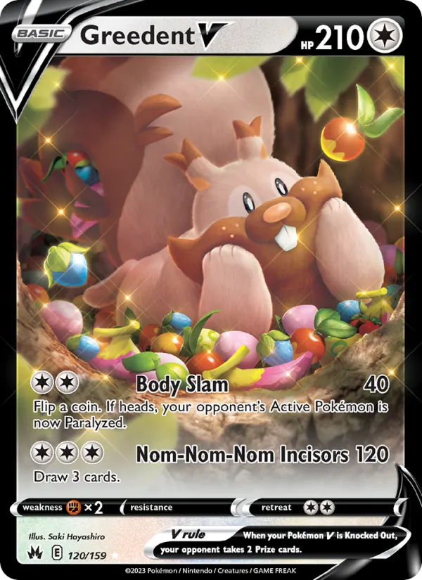 Greedent V Holo 120/159 Crown Zenith Pokémon Card
