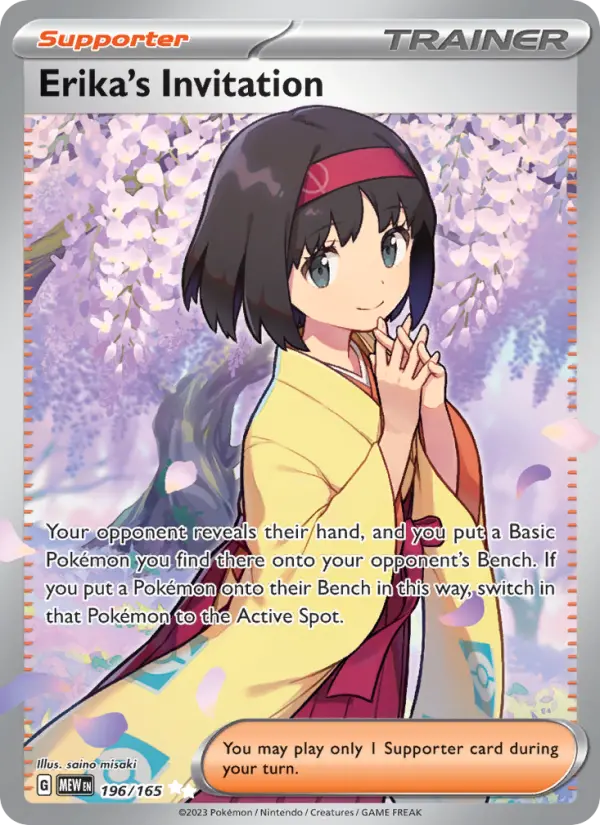 Erika's Invitation Holo 196/165 151 Pokémon Card