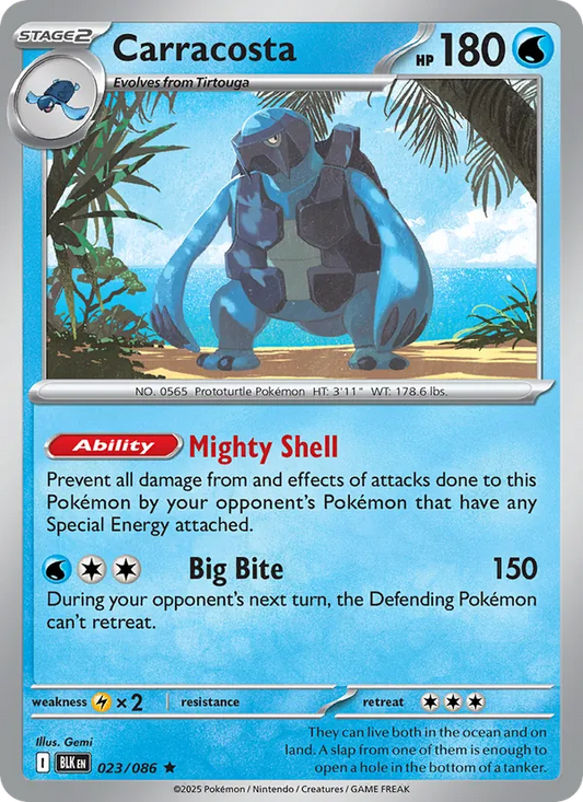 Carracosta Holo 023/86 Black Bolt Pokémon Card