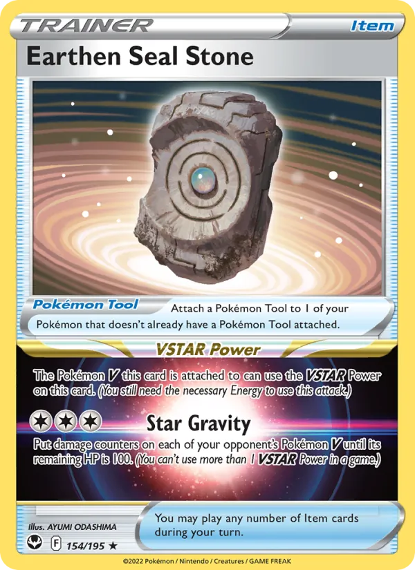 Earthen Seal Stone Holo 154/195 Silver Tempest Pokémon Card