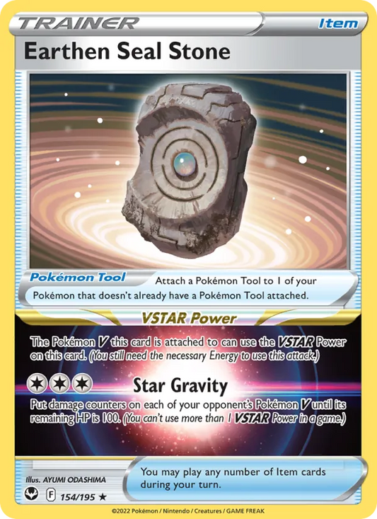Earthen Seal Stone Holo 154/195 Silver Tempest Pokémon Card