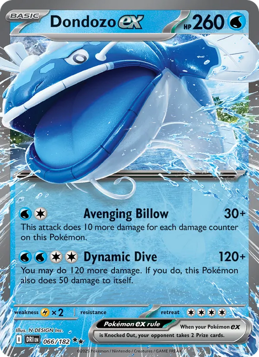Dondozo ex Holo 066/182 Destined Rivals Pokémon Card