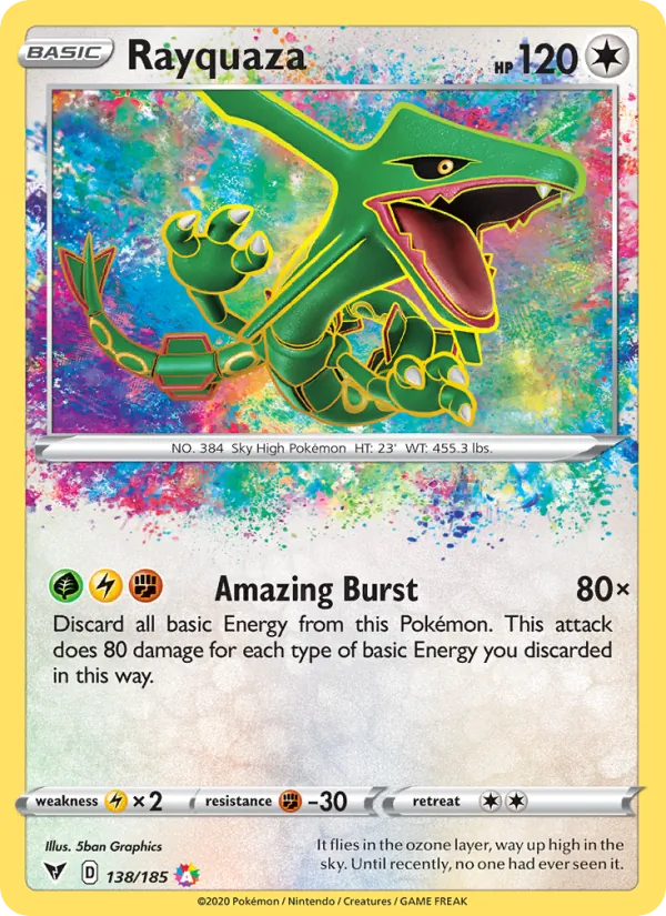 Rayquaza Holo 138/185 Vivid Voltage Pokémon Card