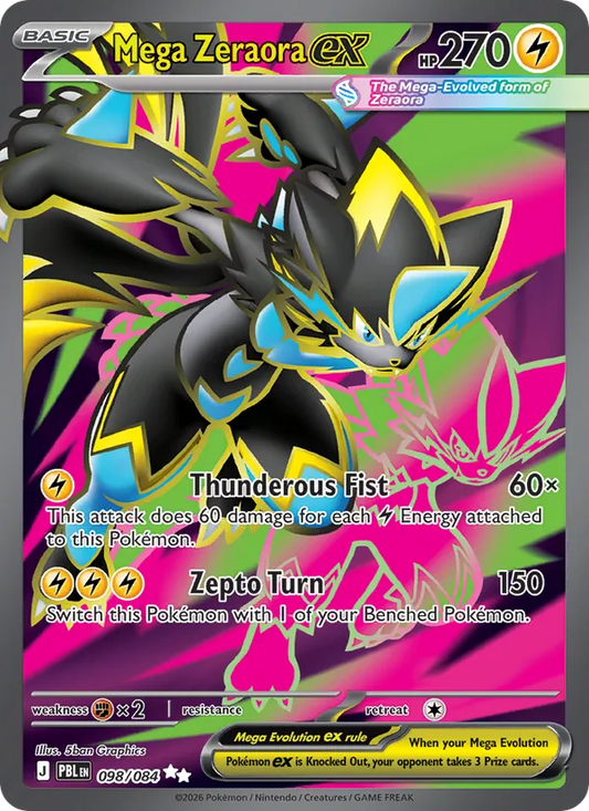 Mega Zeraora ex Holo 098/84 Pitch Black Pokémon Card