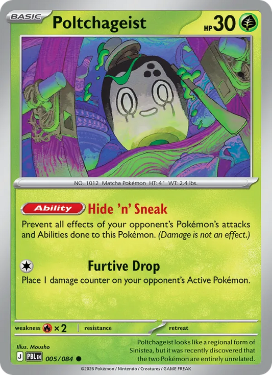 Poltchageist Normal 005/84 Pitch Black Pokémon Card