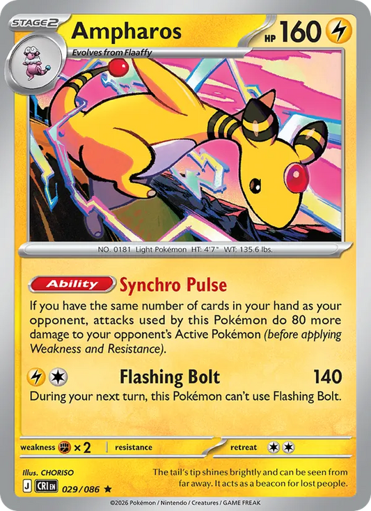 Ampharos Normal 029/86 Chaos Rising Pokémon Card