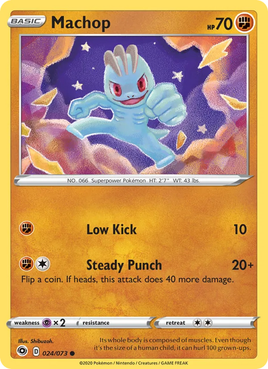 Machop Reverse Holo 024/73 Champion's Path Pokémon Card