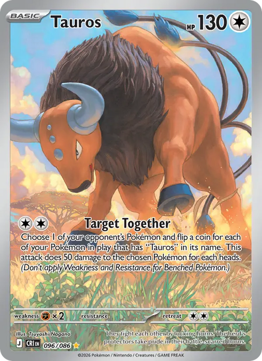 Tauros Non-Foil 096/86 Chaos Rising Pokémon Card