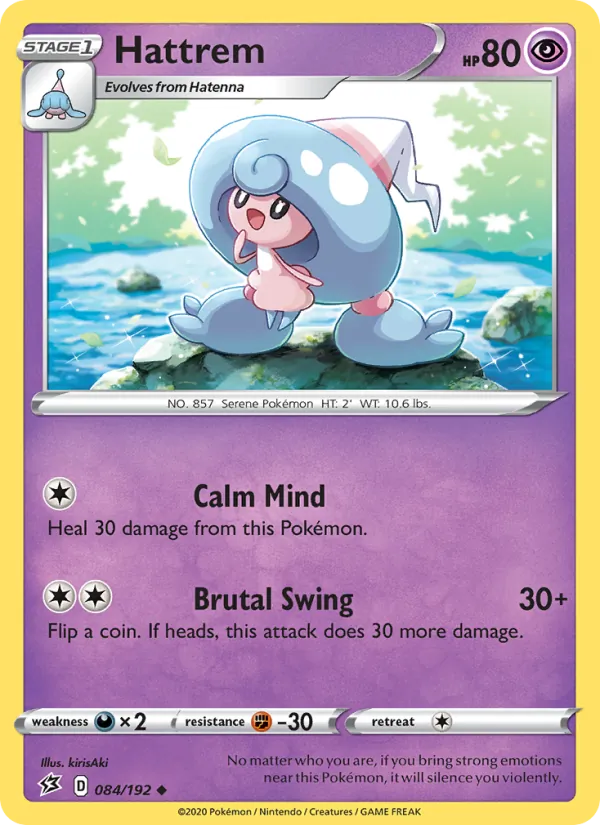 Hattrem Reverse Holo 084/192 Rebel Clash Pokémon Card