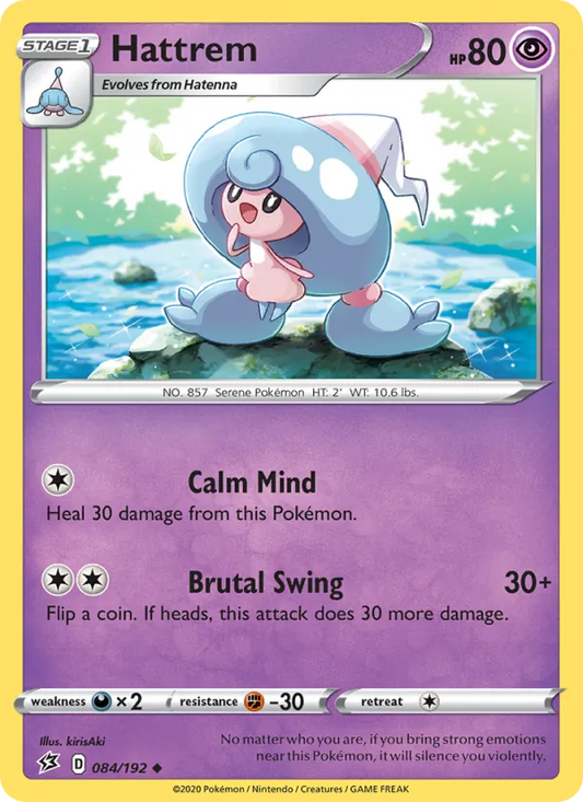 Hattrem Reverse Holo 084/192 Rebel Clash Pokémon Card