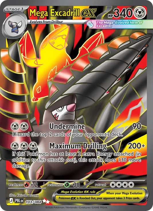 Mega Excadrill ex Holo 103/84 Pitch Black Pokémon Card