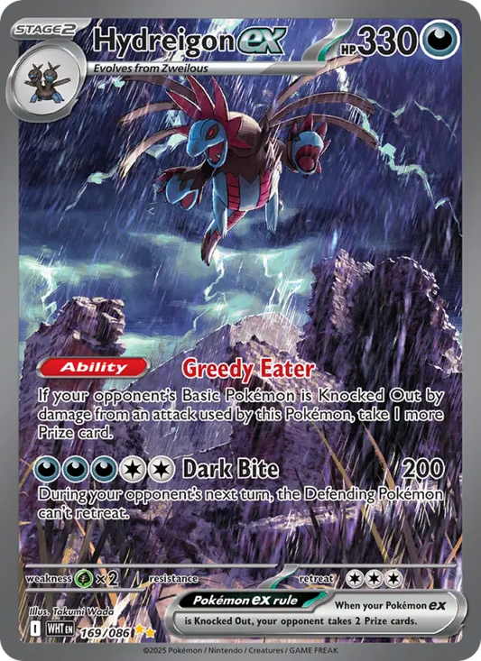 Hydreigon ex Holo 169/86 White Flare Pokémon Card