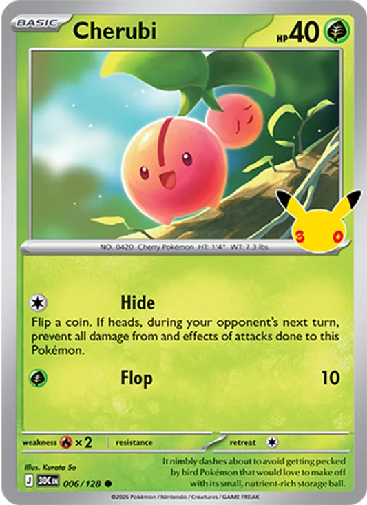 Cherubi Normal 006/128 30th Celebration Pokémon Card