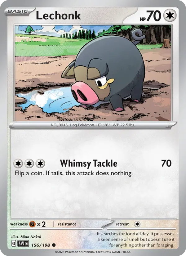 Lechonk Non-Foil 156/198 Scarlet & Violet Pokémon Card