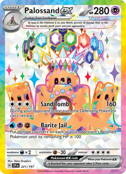 Palossand ex Holo 221/191 Surging Sparks Pokémon Card