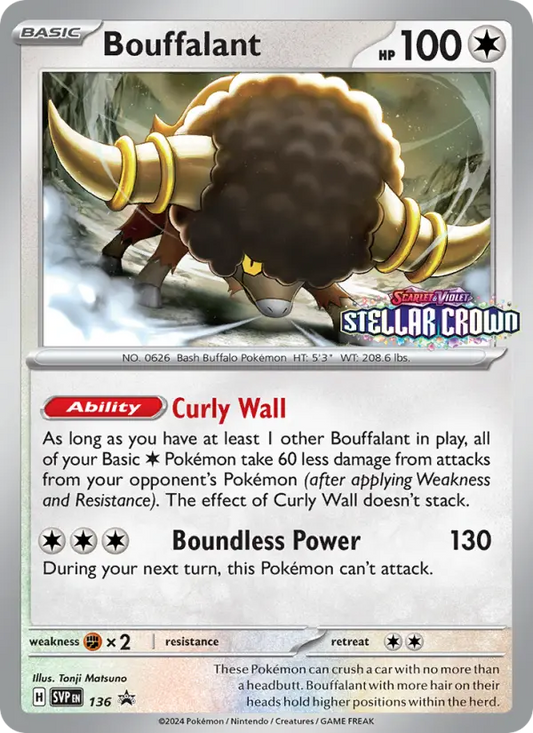 Bouffalant Non-Foil 136/225 SVP Black Star Promos Pokémon Card