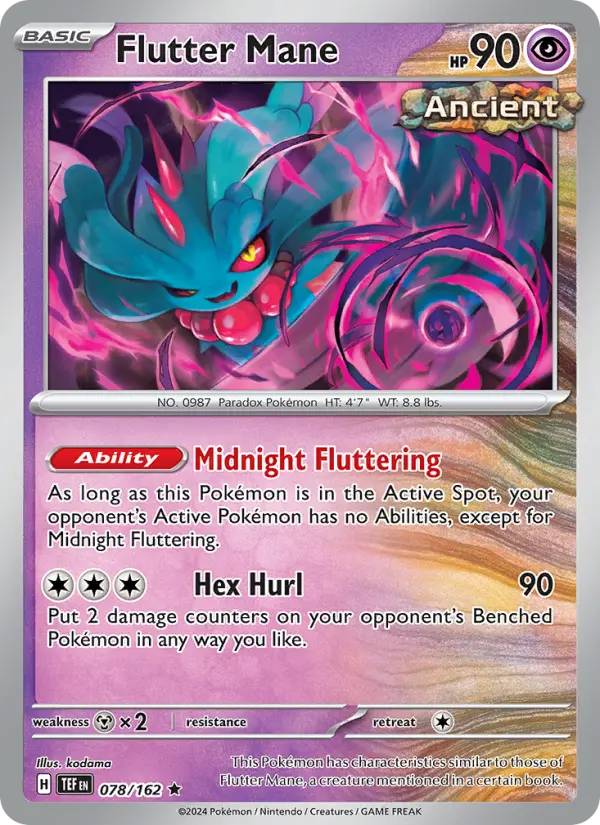 Flutter Mane Reverse Holo 078/162 Temporal Forces Pokémon Card