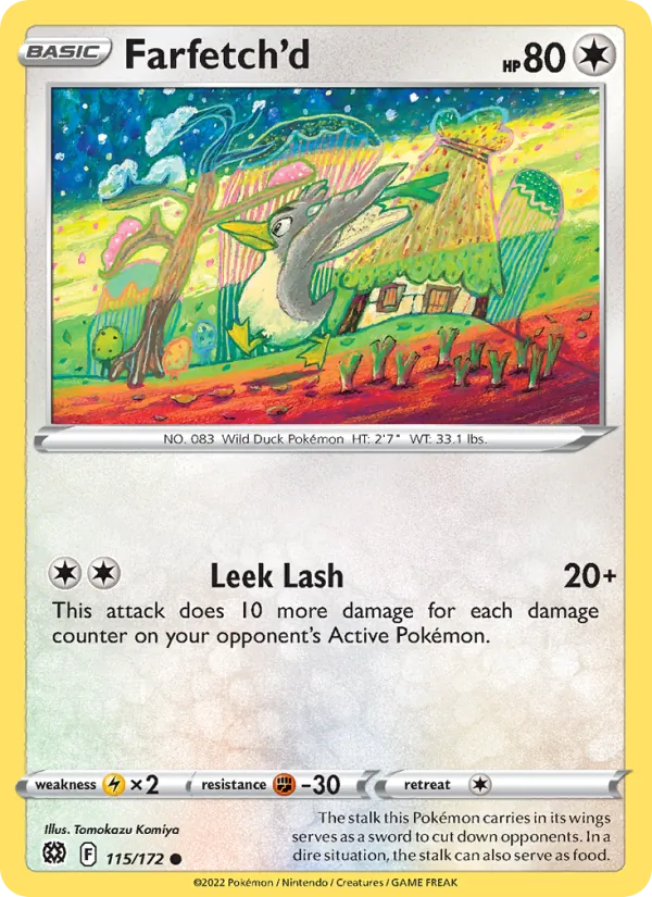 Farfetch'd Reverse Holo 115/172 Brilliant Stars Pokémon Card