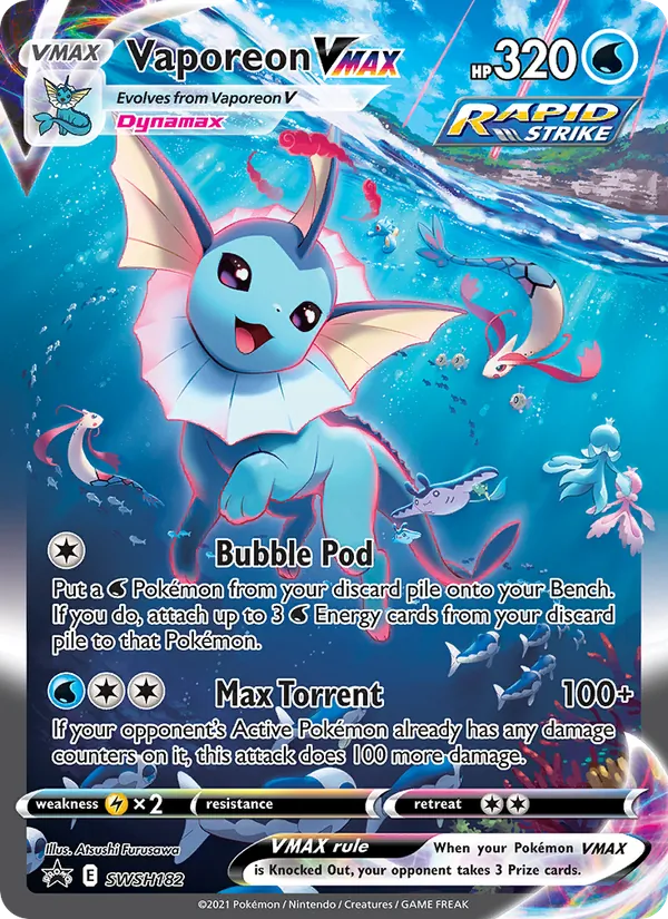 Vaporeon VMAX Holo WH182/307 SWSH Black Star Promos Pokémon Card