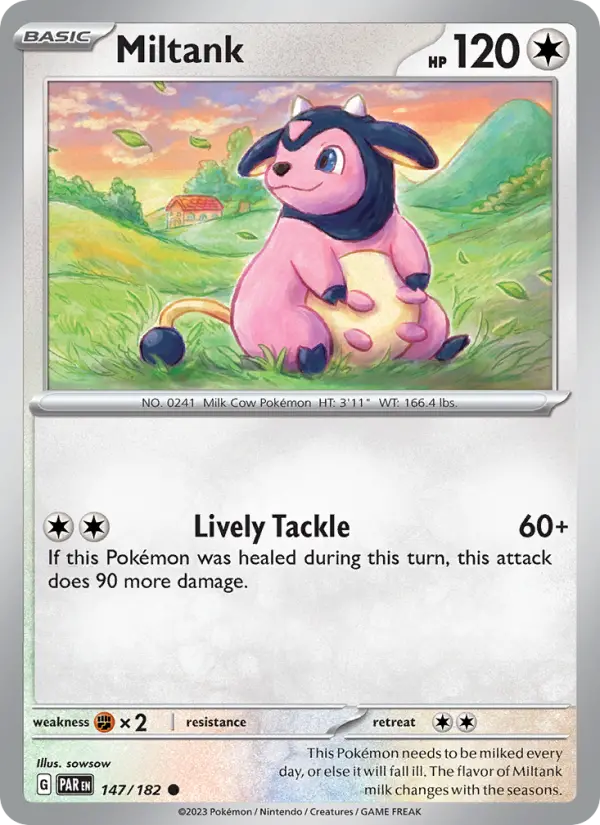 Miltank Reverse Holo 147/182 Paradox Rift Pokémon Card