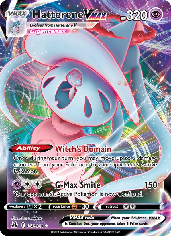 Hatterene VMAX Holo 066/159 Crown Zenith Pokémon Card
