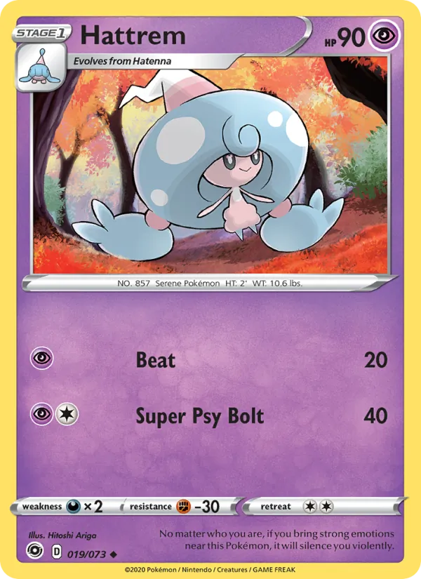 Hattrem Reverse Holo 019/73 Champion's Path Pokémon Card