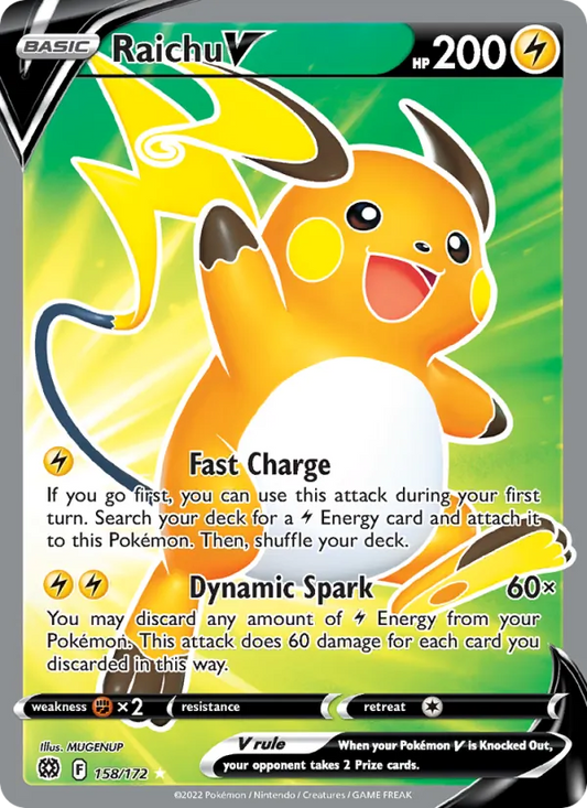 Raichu V Holo 158/172 Brilliant Stars Pokémon Card