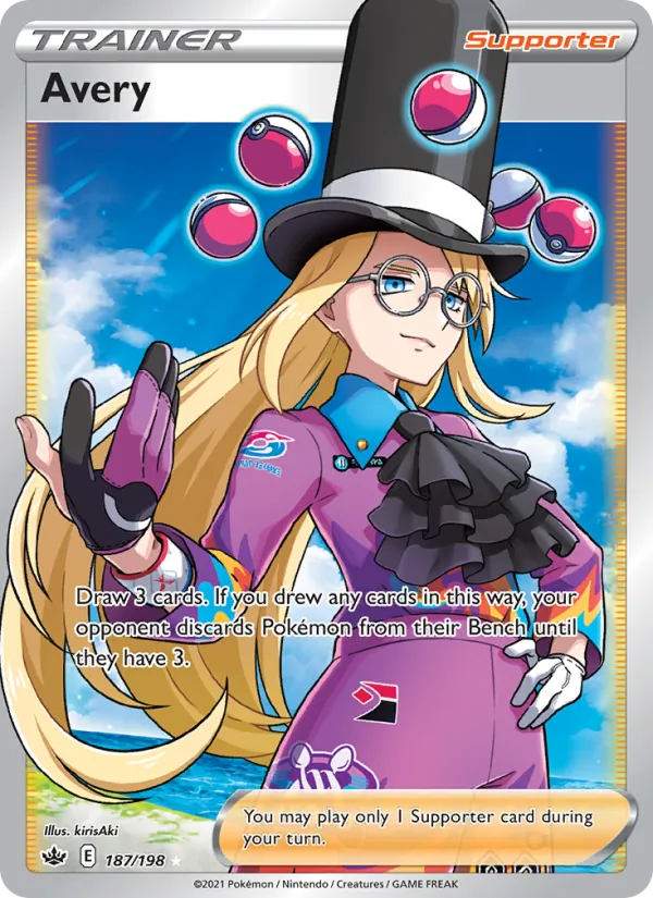 Avery Holo 187/198 Chilling Reign Pokémon Card