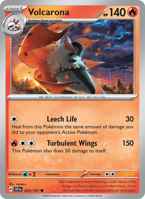 Volcarona Normal 025/191 Surging Sparks Pokémon Card