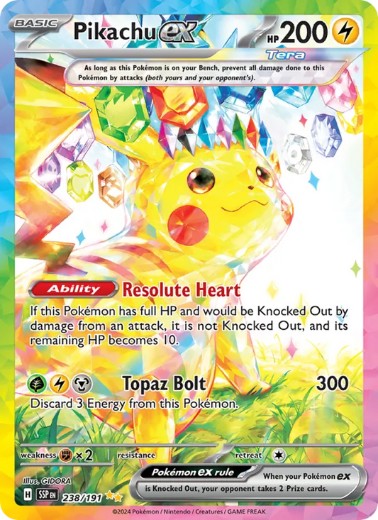 Pikachu ex Holo 238/191 Surging Sparks Pokémon Card