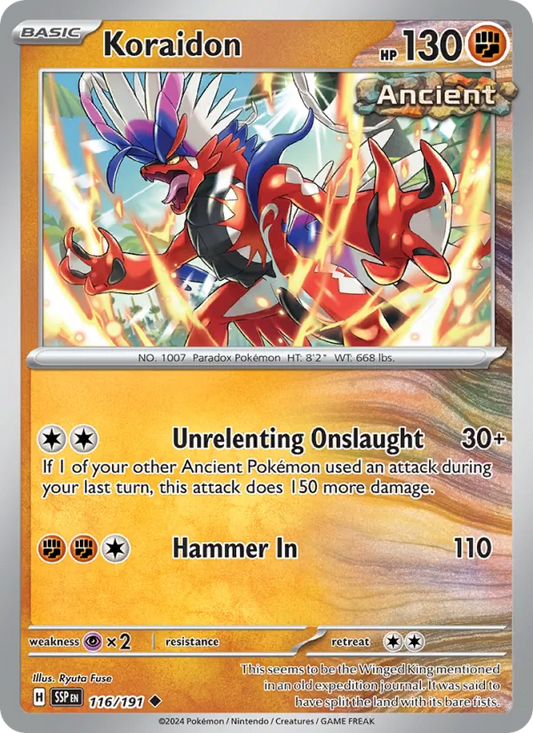 Koraidon Normal 116/191 Surging Sparks Pokémon Card