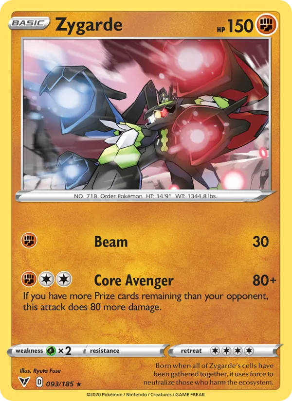 Zygarde Reverse Holo 093/185 Vivid Voltage Pokémon Card