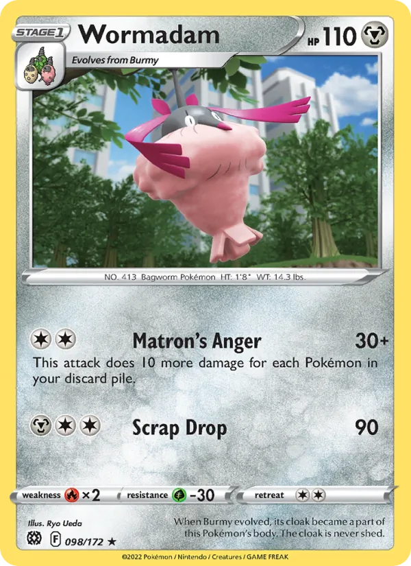 Wormadam Reverse Holo 098/172 Brilliant Stars Pokémon Card