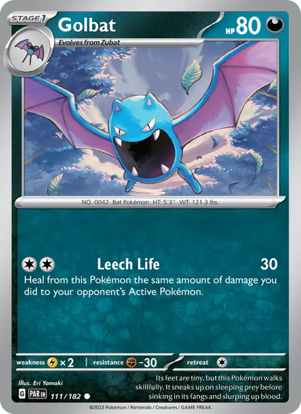 Golbat Reverse Holo 111/182 Paradox Rift Pokémon Card