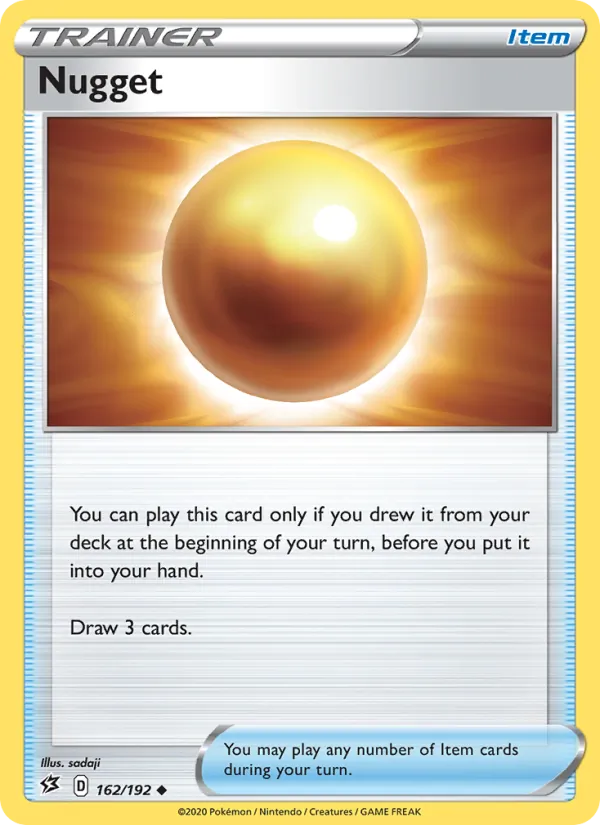 Nugget Reverse Holo 162/192 Rebel Clash Pokémon Card