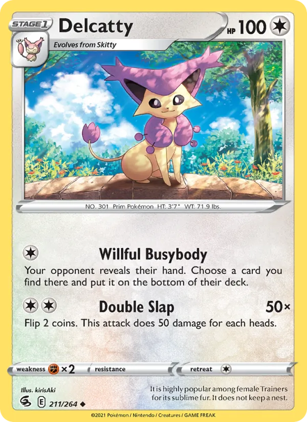 Delcatty Reverse Holo 211/264 Fusion Strike Pokémon Card
