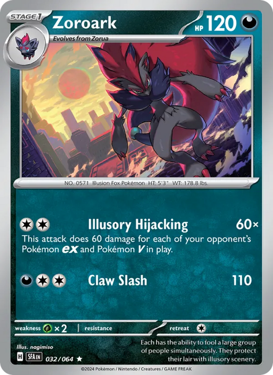Zoroark Holo 032/64 Shrouded Fable Pokémon Card