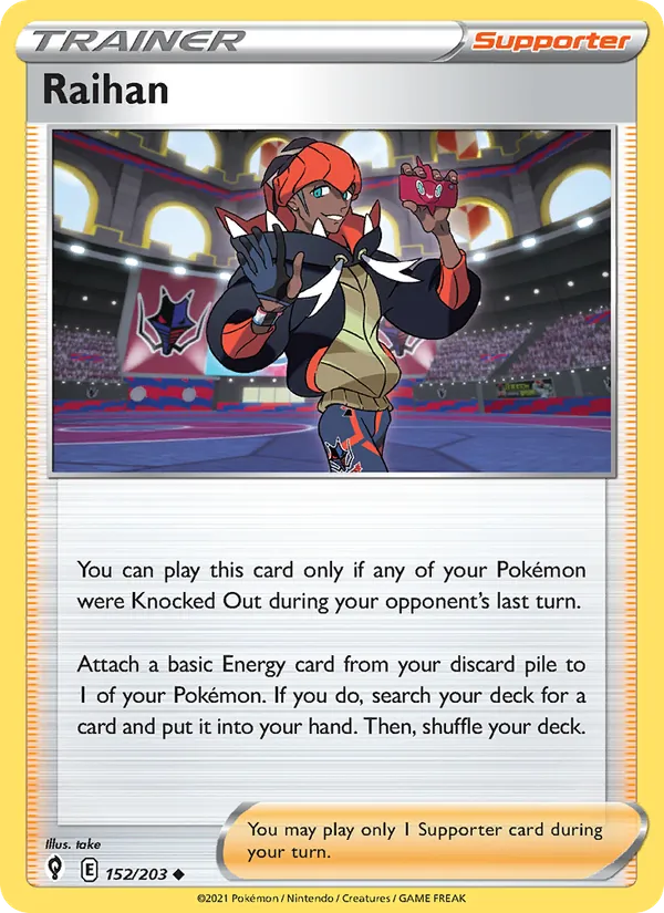 Raihan Reverse Holo 152/203 Evolving Skies Pokémon Card