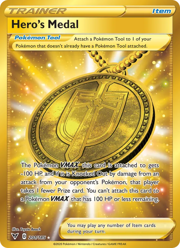 Hero's Medal Holo 201/185 Vivid Voltage Pokémon Card