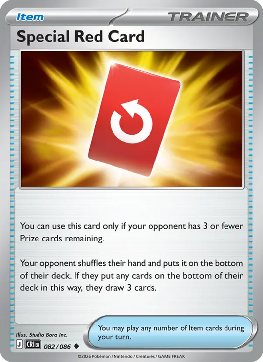 Special Red Card Non-Foil 082/86 Chaos Rising Pokémon Card