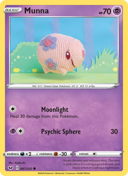 Munna Normal 087/202 Sword & Shield Pokémon Card