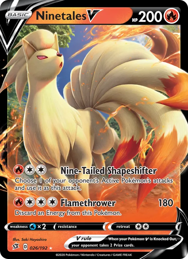 Ninetales V Holo 026/192 Rebel Clash Pokémon Card