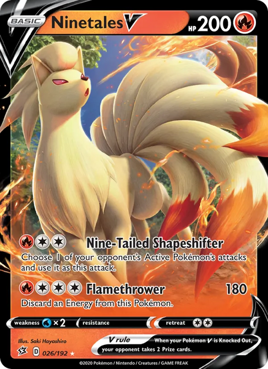 Ninetales V Holo 026/192 Rebel Clash Pokémon Card