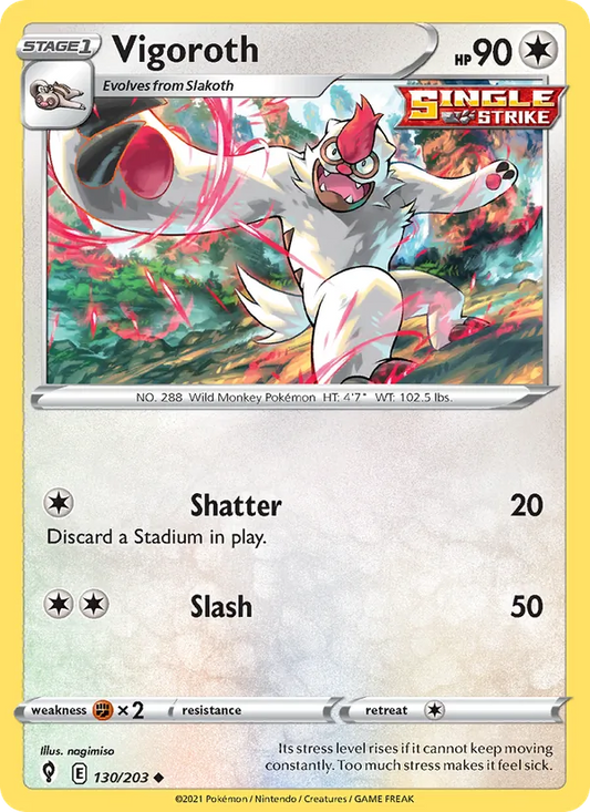 Vigoroth Normal 130/203 Evolving Skies Pokémon Card